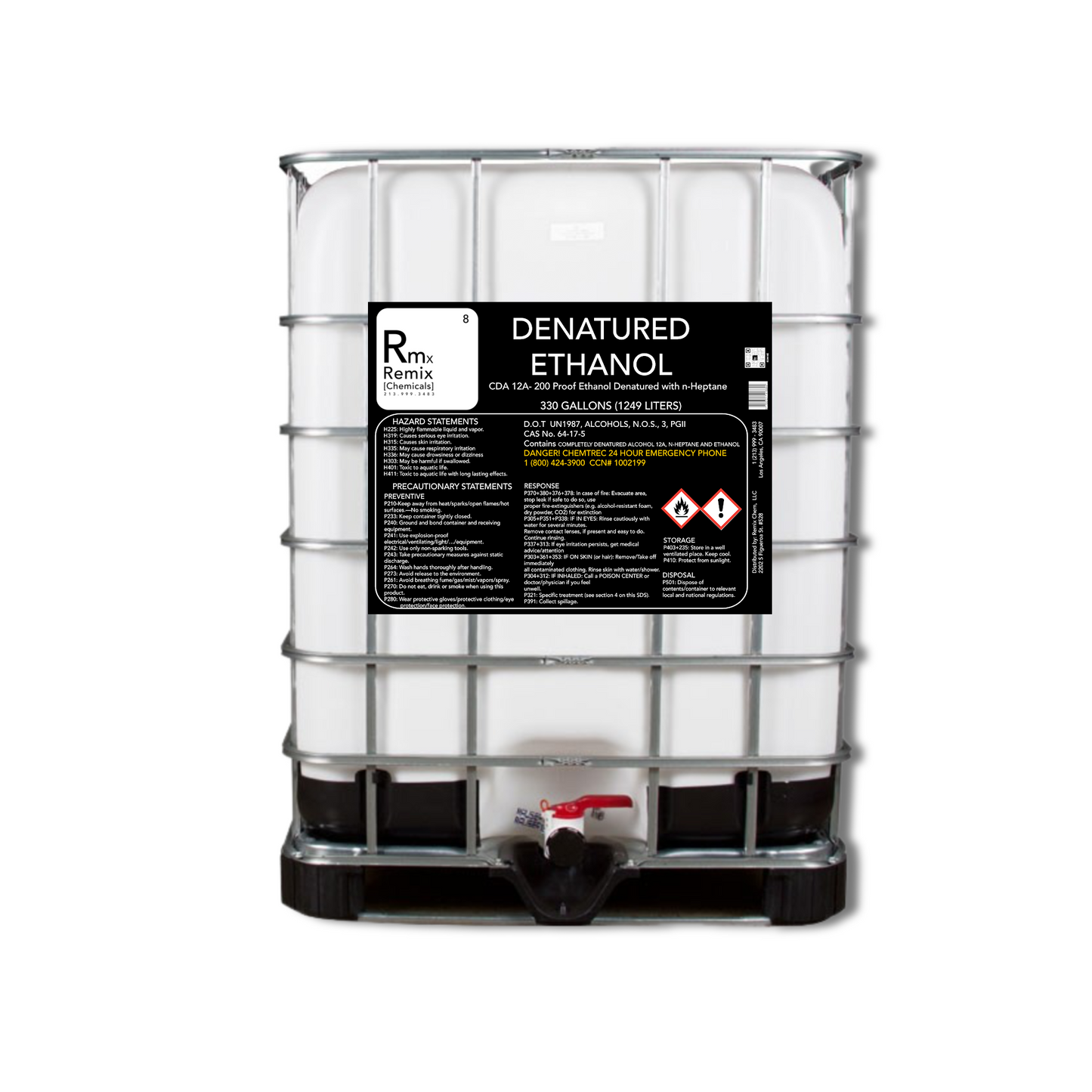 CDA12A / 710 DENATURED ETHANOL 200 PROOF HEPTANE - 330 GALLON