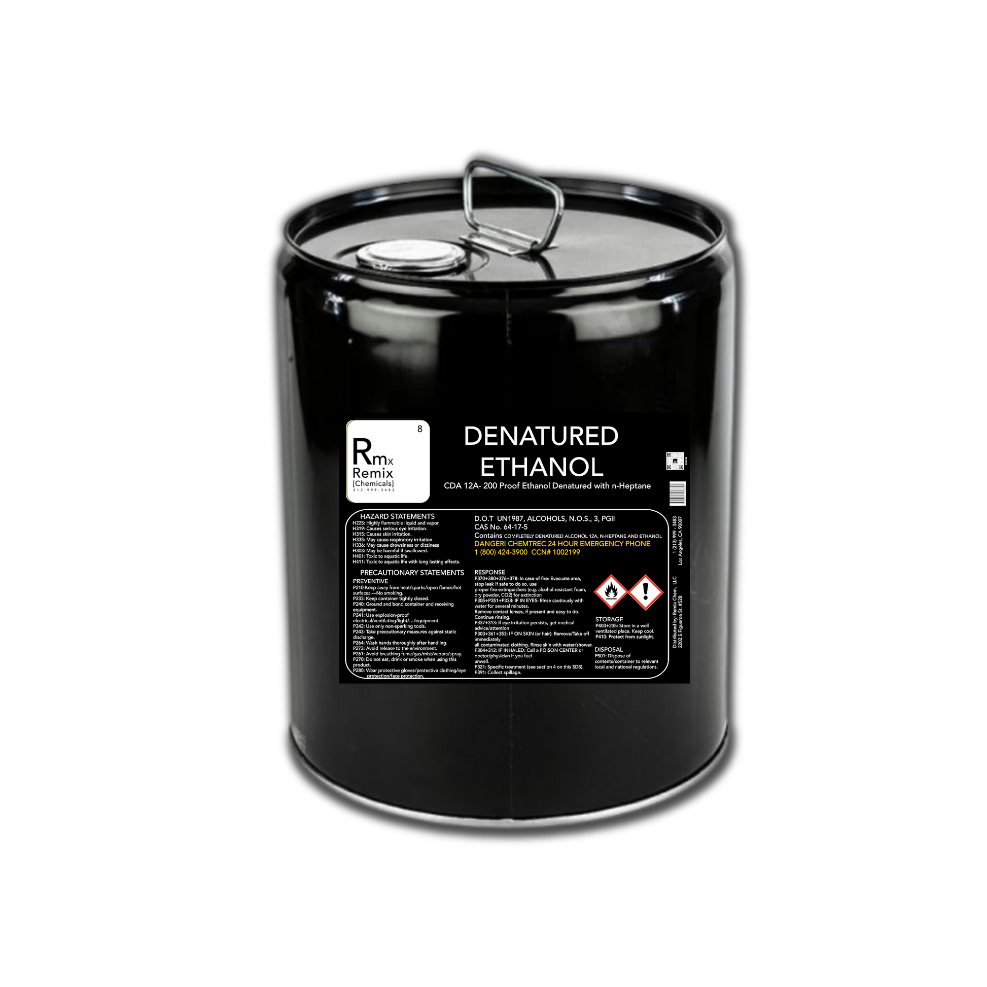 CDA12A / 710 DENATURED ETHANOL 200 PROOF HEPTANE - 5 GALLON