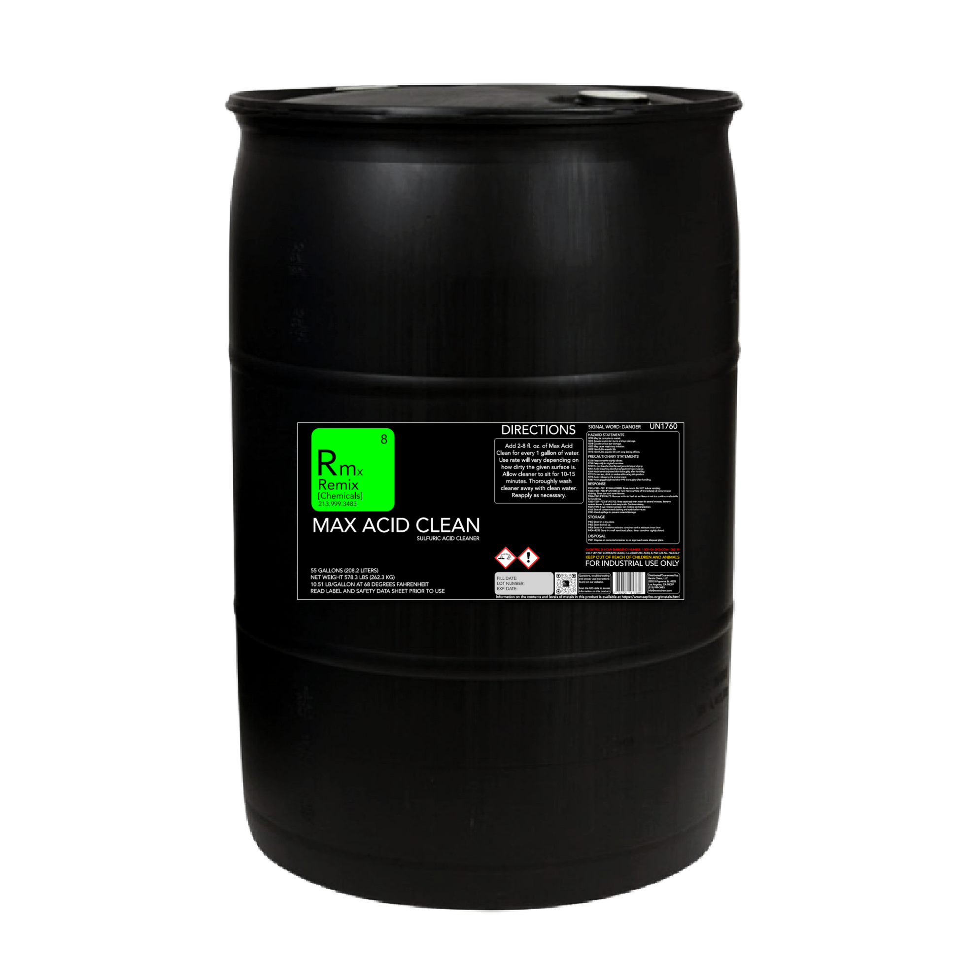 CLEANER MAX SULFURIC ACID 55 GALLON