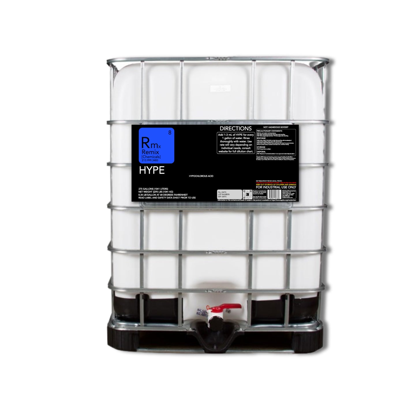 CLEAN HYPE HYPOCHLOROUS ACID HOCL - 275 GALLON