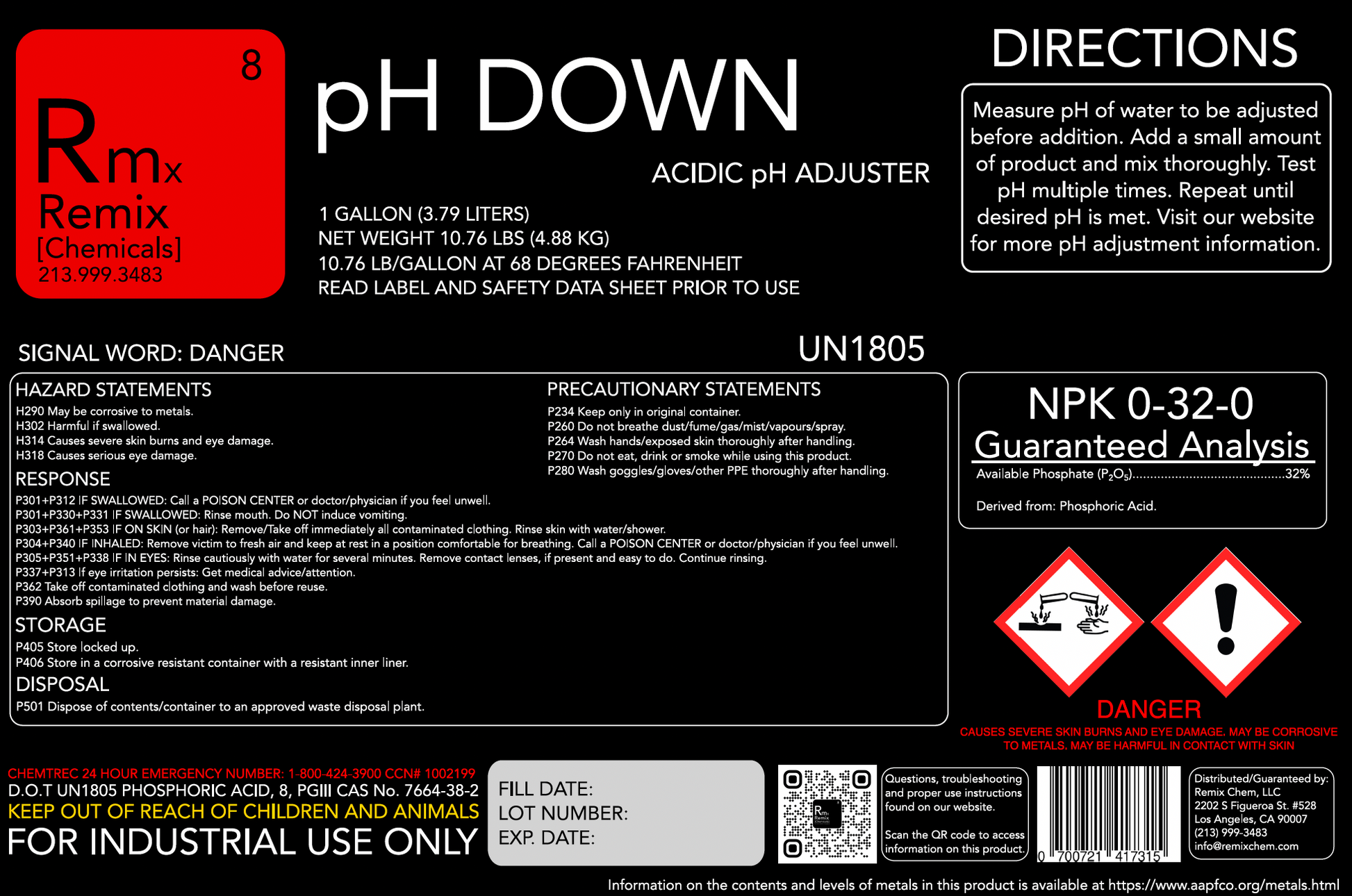 PH DOWN PH ADJUSTER PHOSPHORIC ACID