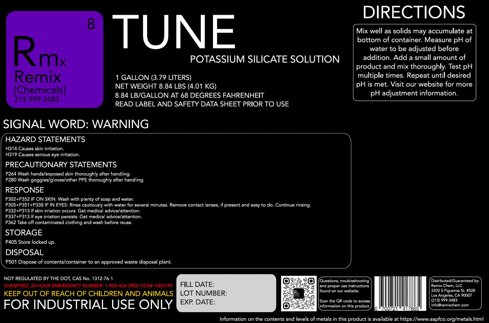 TUNE POTASSIUM SILICATE SILICA PH UP